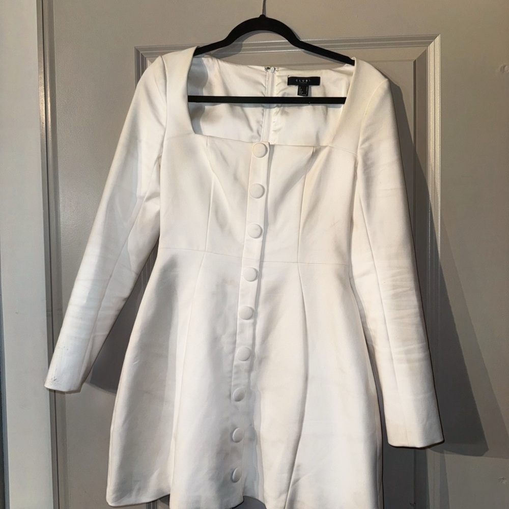 Club L London White Long Sleeve Dress